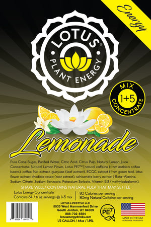 Lotus energy lemonade front label