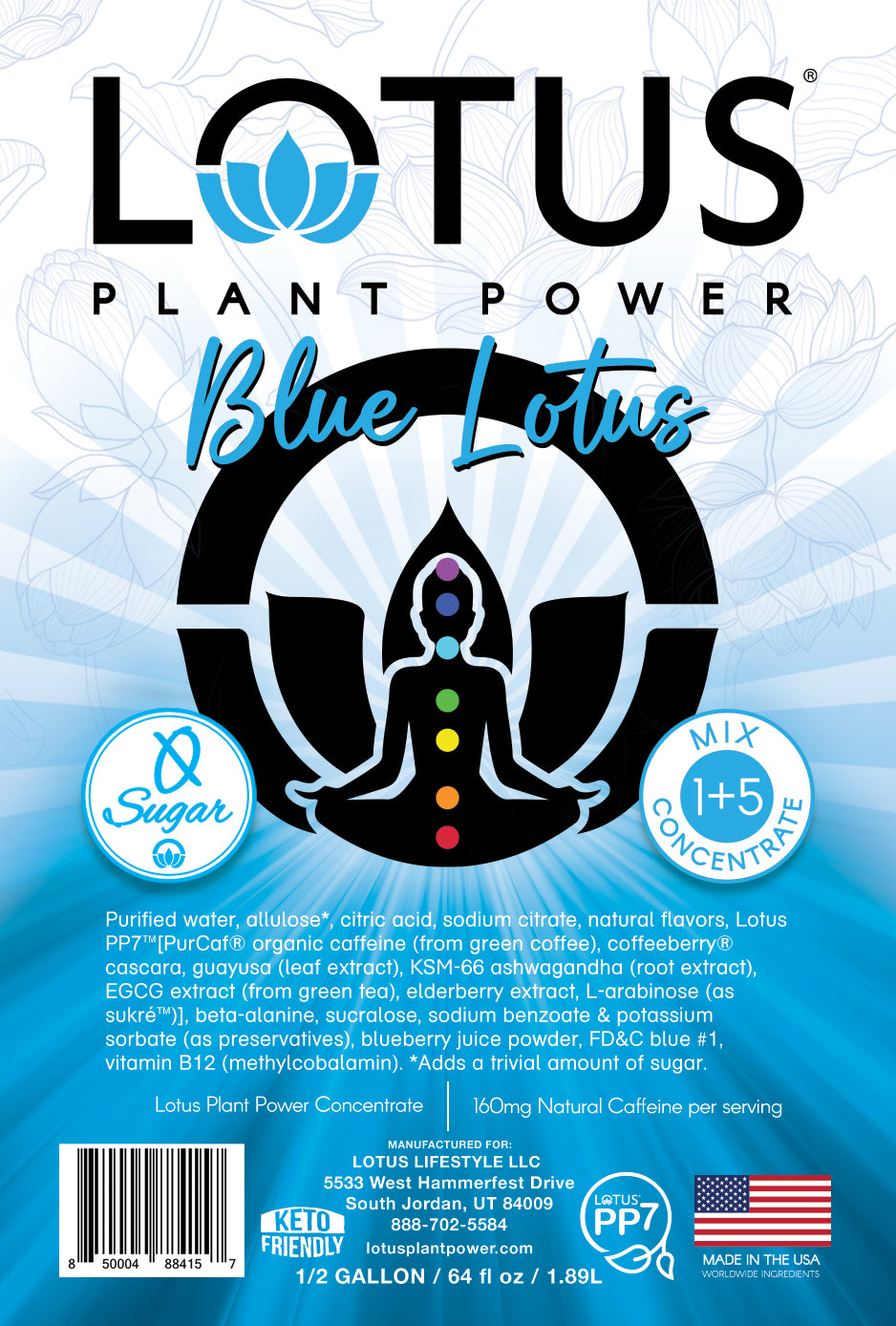 Blue Lotus Plant Power Zero Sugar Concentrate