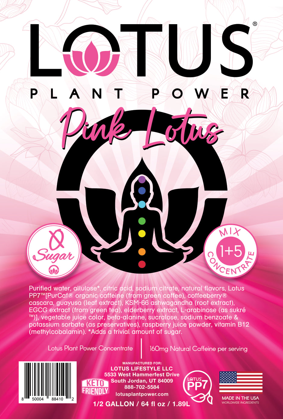 Pink Lotus Plant Power Zero Sugar Concentrate