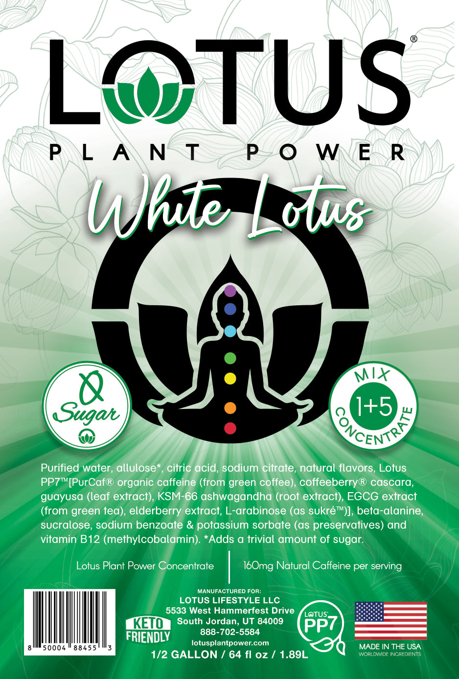 White Lotus Plant Power Zero Sugar Concentrate