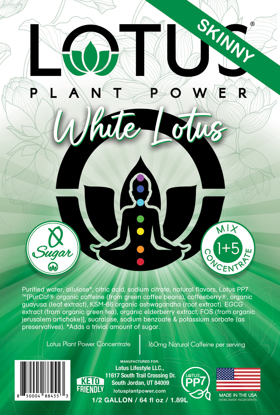 White Lotus Plant Power Zero Sugar Concentrate