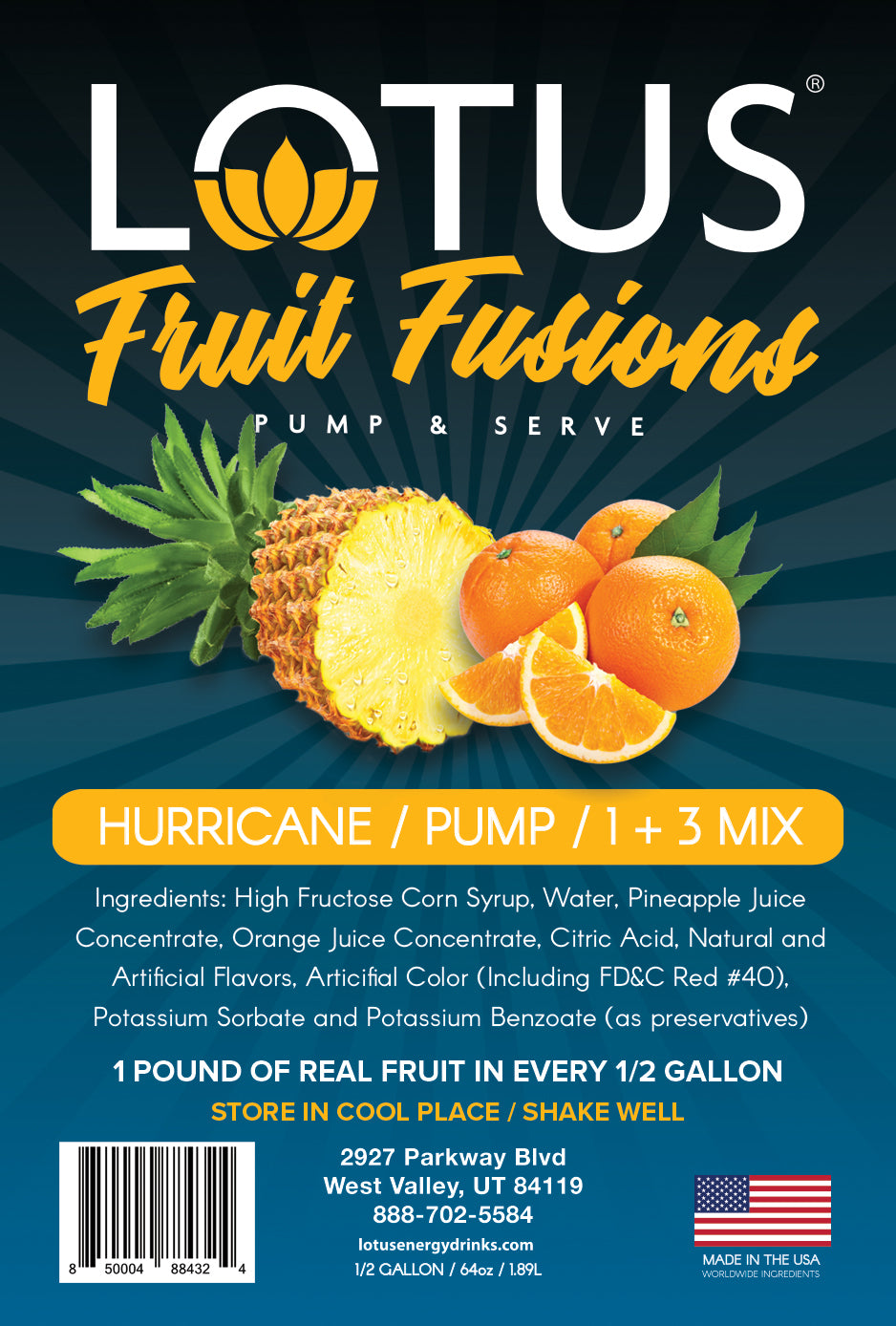 Hurricane Lotus Fruit Fusion Label