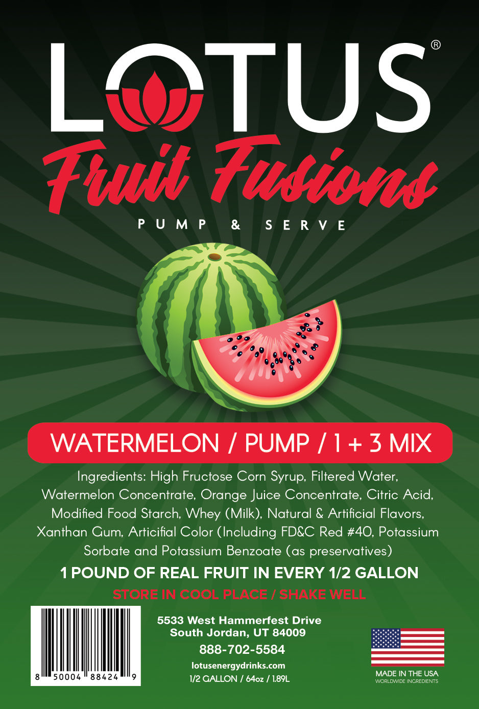 Watermelon Drink Dispenser & Cups - Party Supplies - 5 Pieces 